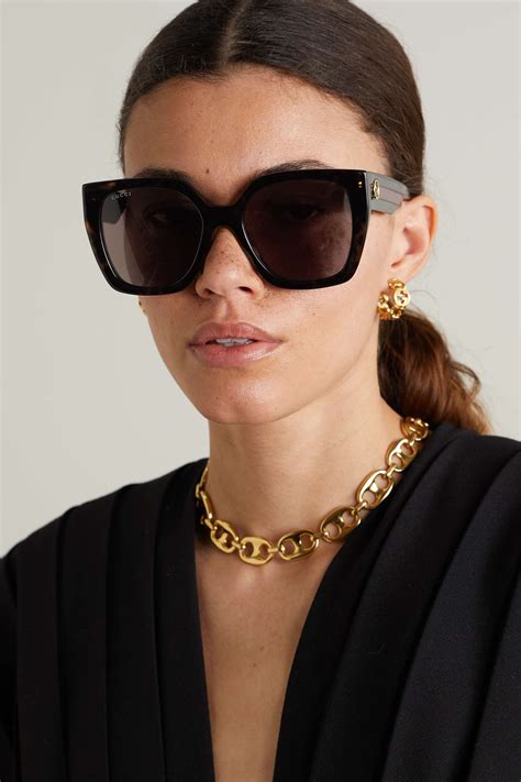 gucci oval-frame tortoiseshell acetate sunglasses|gucci oversized tortoiseshell sunglasses.